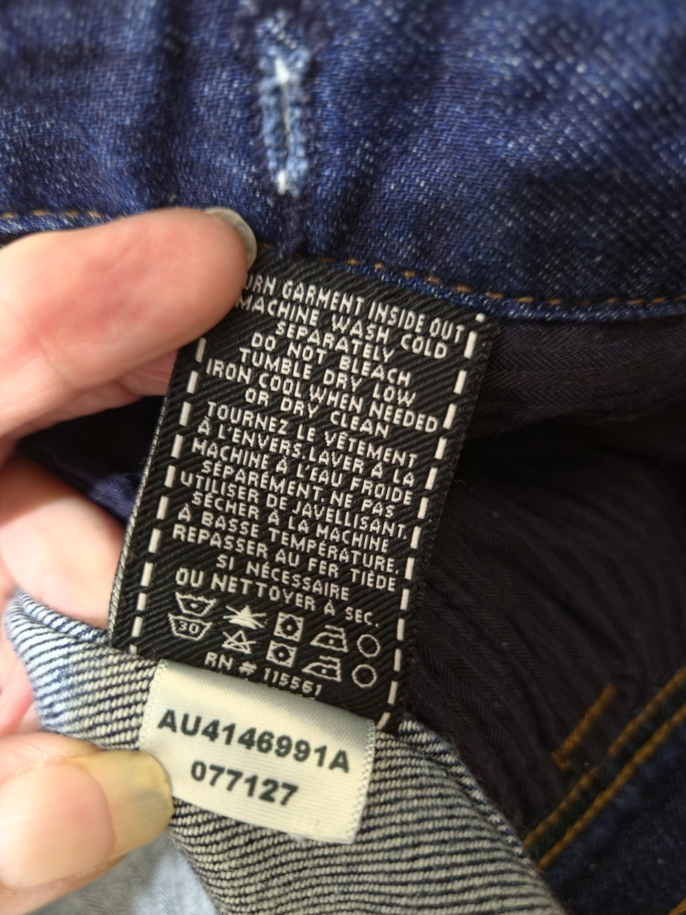 7 For All Mankind Womens Dark Blue Denim Trucker Jacket - XS - Picture 13 of 13